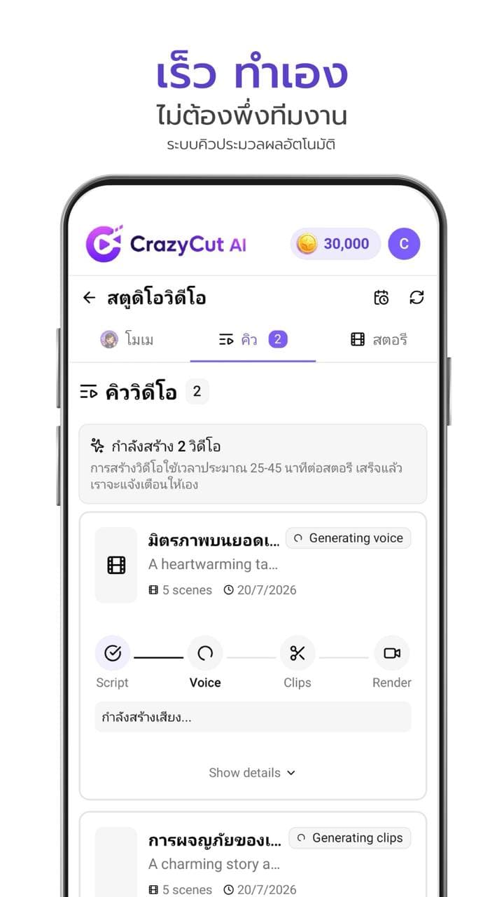 ระบบคิวประมวลผลอัตโนมัติ ไม่ต้องพึ่งทีมงาน